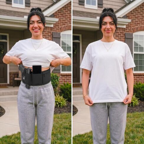 Belly Band Holster for Men & Women – Concealed Carry Waist Band for Pistols, Breathable Neoprene Gun Holster with Dual-Hand Draw, Fits Compact & Subcompact Handguns, EDC Storage Pockets in Saudi Arabia