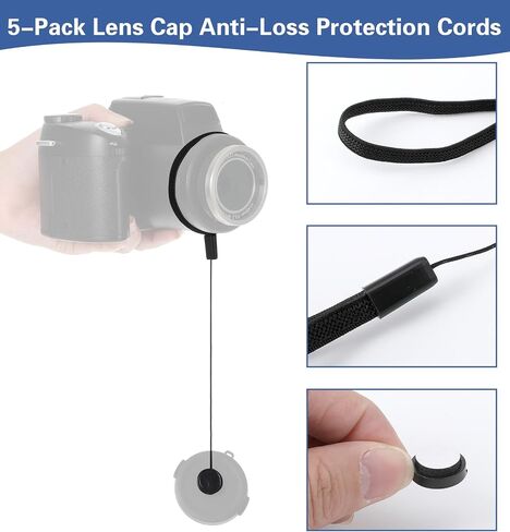 5 Pack Lens Cap Leash, Secure Fit Lens Cap Keeper with Elastic String in Saudi Arabia