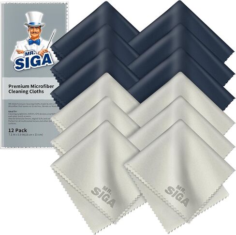 MR.SIGA Microfiber Glasses Cleaning Cloth, Spectacle Cleaner Cloth, 12 Pack in Saudi Arabia