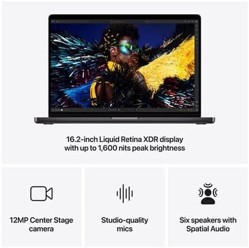 Apple 2024 MacBook Pro with Apple M4 Max Chip (16-inch, 48GB RAM, 1TB SSD Storage) (QWERTY English) Space Black (Renewed) in Kuwait