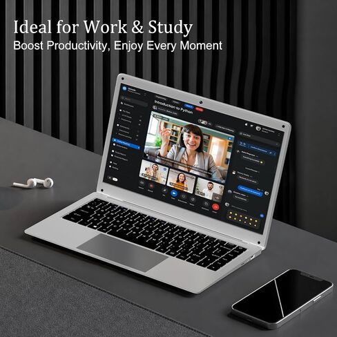 JUSTTHINK 14" Laptop Computer, Intel Celeron N3350 Processor, 8GB RAM 256GB SSD, 1366x768 HD Display, Windows 11, Silver Notebook for Student & Business in Kuwait