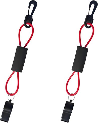 2 Pack Marine Safety Whistles with Lanyard, Coast Guard Approved Emergency Signal Whistles for Boating, Kayaking, Camping, Hiking, Fishing, Hunting & Rescue（Red） in Kuwait