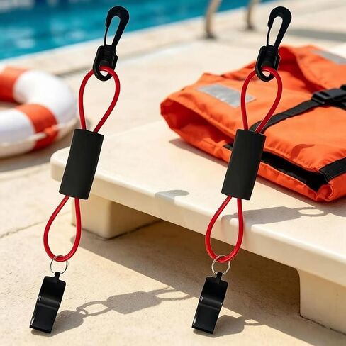 2 Pack Marine Safety Whistles with Lanyard, Coast Guard Approved Emergency Signal Whistles for Boating, Kayaking, Camping, Hiking, Fishing, Hunting & Rescue（Red） in Kuwait