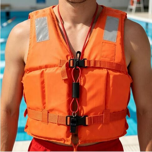2 Pack Marine Safety Whistles with Lanyard, Coast Guard Approved Emergency Signal Whistles for Boating, Kayaking, Camping, Hiking, Fishing, Hunting & Rescue（Red） in Kuwait