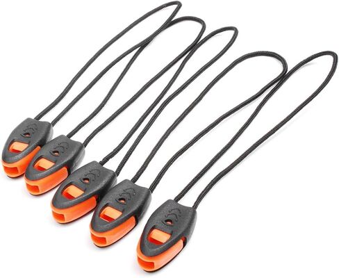 5 Pack Zipper Pull Whistles, Loud Emergency Survival Whistle for Kayak Canoe Fishing Lanyard Zipper Pull Cord Ends Lock Paracord Knife Outdoor Camp Hike Travel Kits in Kuwait