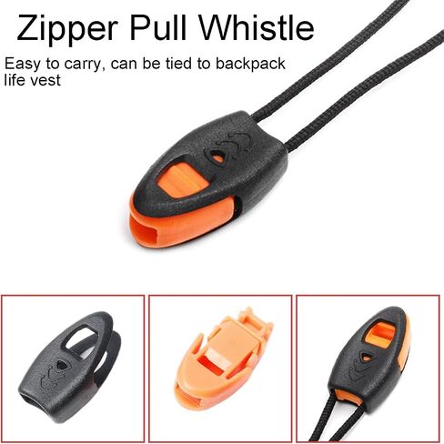 5 Pack Zipper Pull Whistles, Loud Emergency Survival Whistle for Kayak Canoe Fishing Lanyard Zipper Pull Cord Ends Lock Paracord Knife Outdoor Camp Hike Travel Kits in Kuwait