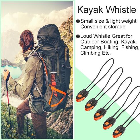 5 Pack Zipper Pull Whistles, Loud Emergency Survival Whistle for Kayak Canoe Fishing Lanyard Zipper Pull Cord Ends Lock Paracord Knife Outdoor Camp Hike Travel Kits in Kuwait