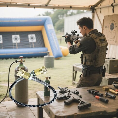 20in Paintball Airsoft PCP Fill Hose,Paintball Filling Equipment Whip Hose with Double 8mm Male Connector in Saudi Arabia