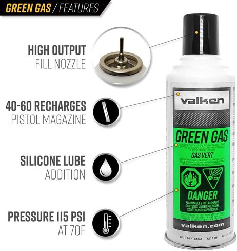 Valken Airsoft Green Gas (3) in Kuwait
