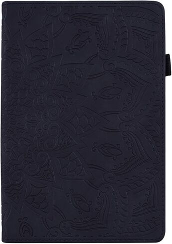 Folio Case for Kindle Paperwhite 10th/7th/6th/5th Gen (Prior to 2018), Techcircle Mandala Embossed PU Leather Soft TPU Back Cover Slim Lightweight Elastic Band Protective Case with Card Slots, Red in Kuwait