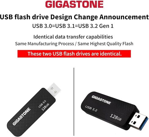 GIGASTONE 64GB USB 3.2 Flash Drive 5-Pack, 80MB/s High-Speed Data Transfer, Carbon Fiber Design, Retractable in Kuwait