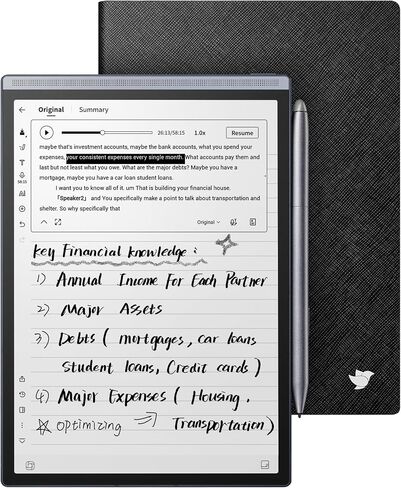 iFLYTEK AINOTE Air 2, 8.2-Inch E Ink Tablet with Black Folio Case in Saudi Arabia