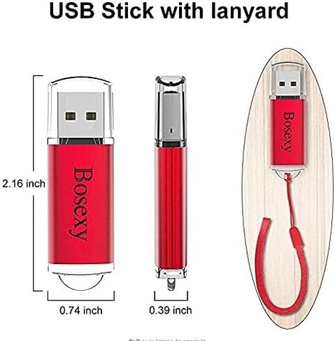 محركات أقراص فلاش USB سعة 1 جيجابايت 10 عبوات، تصميم غطاء محركات أقراص الإبهام Bosexy USB 2.0 مع حبال مؤشر LED (5 ألوان مختلطة: أسود أزرق فضي أرجواني أحمر) in Kuwait