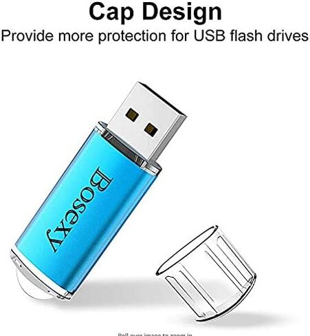محركات أقراص فلاش USB سعة 1 جيجابايت 10 عبوات، تصميم غطاء محركات أقراص الإبهام Bosexy USB 2.0 مع حبال مؤشر LED (5 ألوان مختلطة: أسود أزرق فضي أرجواني أحمر) in Kuwait