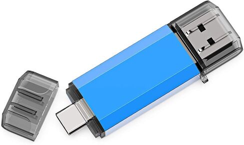 128GB USB-C Flash Drive - High Speed 128GB Thumb Drive for Type C Smartphones, Tablets, PC & MacBook - Blue in Kuwait