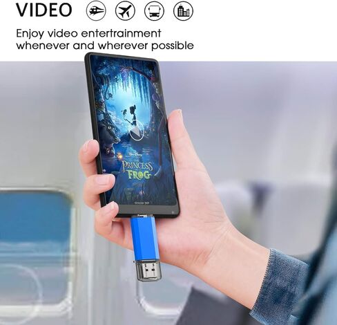 128GB USB-C Flash Drive - High Speed 128GB Thumb Drive for Type C Smartphones, Tablets, PC & MacBook - Blue in Kuwait