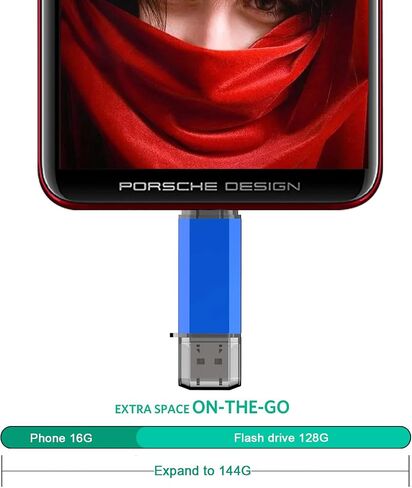 128GB USB-C Flash Drive - High Speed 128GB Thumb Drive for Type C Smartphones, Tablets, PC & MacBook - Blue in Kuwait