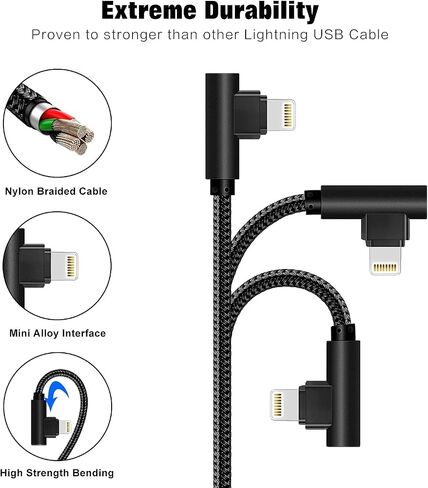 iPhone Cable 5 Pack(3/3/6/6/10FT) MFI Certified Lightning Cable in Kuwait