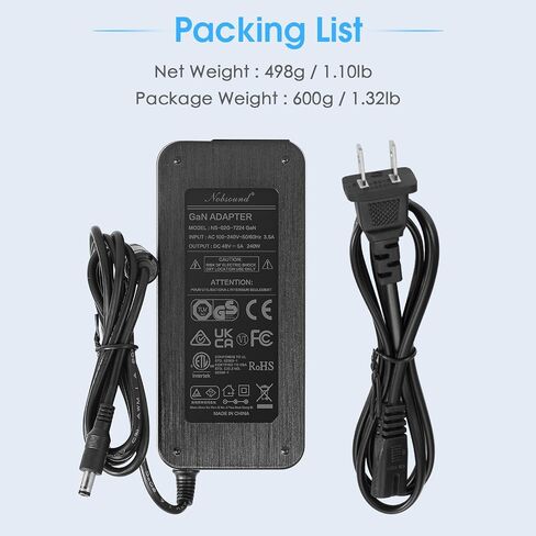 Nobsound 48V5A GaN Power Supply: High-Efficiency 240W DC Adapter for Home Amplifiers & Audiophile Audio Systems (FCC/CE/RoHS Certified) in Kuwait