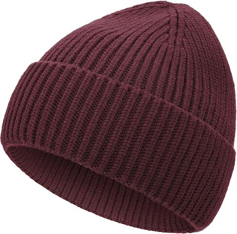 vidsel 50% Wool Thick Beanie Hat Men Women, Seamless Cuffed Winter Knit Cap in Saudi Arabia