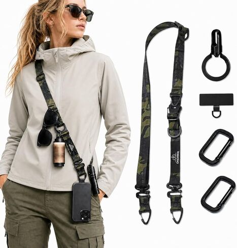 Chickwin Heavy-Duty Adjustable Phone Lanyard Crossbody Strap, Camouflage in Saudi Arabia