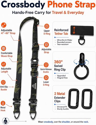 Chickwin Heavy-Duty Adjustable Phone Lanyard Crossbody Strap, Camouflage in Saudi Arabia