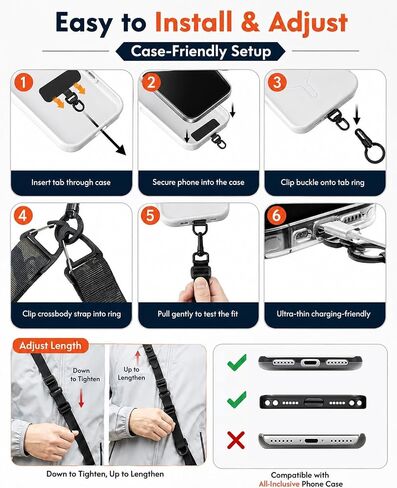 Chickwin Heavy-Duty Adjustable Phone Lanyard Crossbody Strap, Camouflage in Saudi Arabia