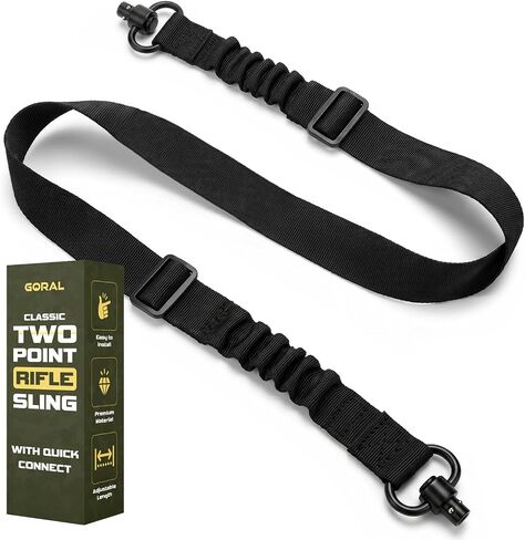 Two Point Rifle Sling Strap - Gun Sling with Push Button QD Swivels Slings for Outdoor, Hunting, Airsoft, Paintball & Training Tactical 2 Point Easy Attach, Adjustable Gun Shoulder Strap in Saudi Arabia
