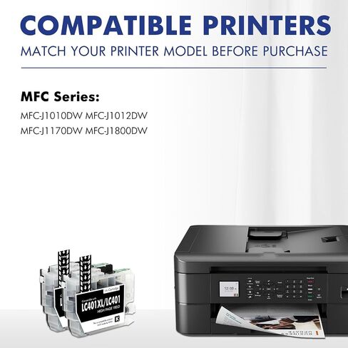 LC401XL LC401 Black Ink Cartridges for Brother MFC-J1010DW MFC-J1170DW in Saudi Arabia