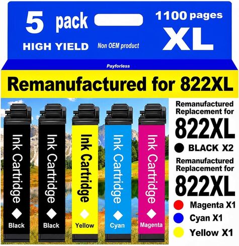 Remanufactured Replacement for Epson 822XL Ink Cartridges in Saudi Arabia
