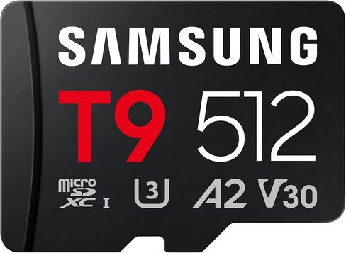 Samsung microSDXC T9 512GB, Up to 200 MB/s, UHS-I U3 4K A2 V30 microSD for Avid Gamers & Professional Creators MB-MH512T with Adapter in Saudi Arabia