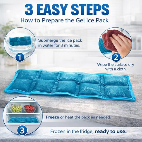 Flexible Ice Packs for Lunch Boxes, 4 Pack, 10"x4"x0.7" in Kuwait
