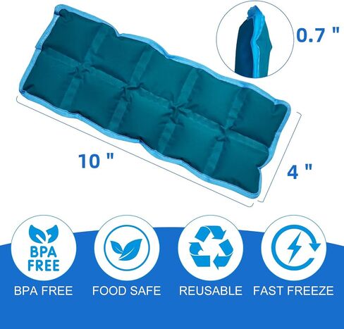 Flexible Ice Packs for Lunch Boxes, 4 Pack, 10"x4"x0.7" in Kuwait