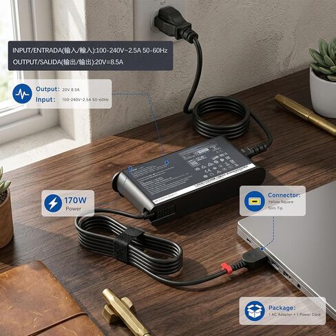170W Laptop Charger Compatible with Lenovo Legion Slim 5 5i in Kuwait