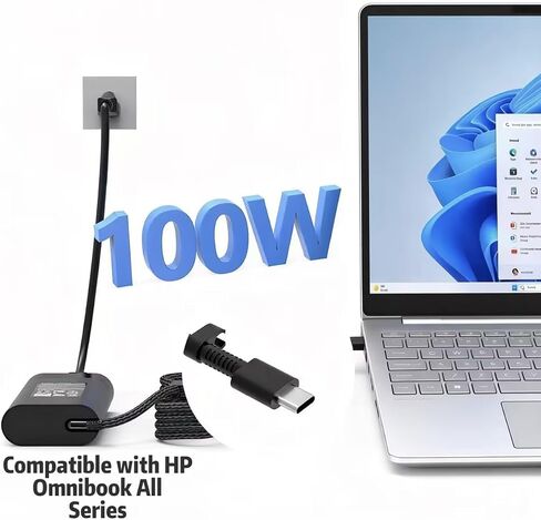 100W USB-C Charger Compatible with HP OmniBook Envy ZBook Laptop Power Cord in Saudi Arabia