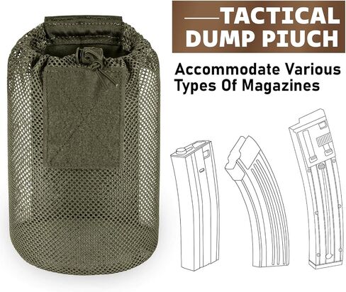 Tactical Mesh Dump Pouch Molle Foldable Mag Recovery Drop Pouch in Saudi Arabia