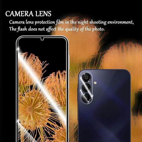 Galaxy A15 HD Clear Tempered Glass Screen Protector + Camera Lens Protectors, [2+2 Pack] [3D Glass] [Anti-Glare] [Bubble-Free] Screen Protector Glass For Samsung Galaxy A15 5G/4G in Kuwait