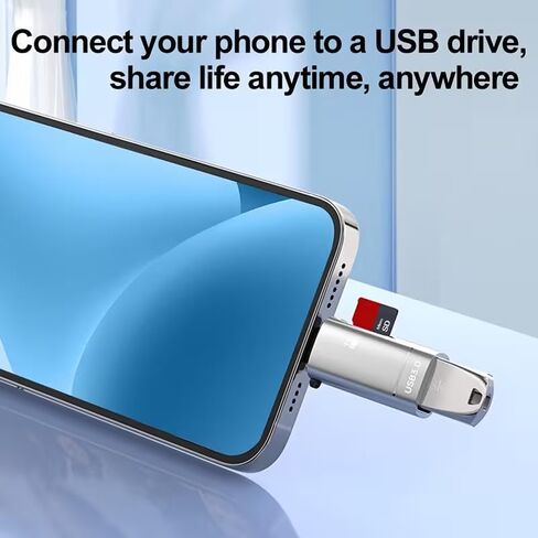 USB 3.0 Card Reader 2-in-1 High-Speed Dual Interface TF Card and USB Adapter Plug and Play for Laptops Galaxy, Black in Kuwait