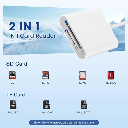 3 in 1 SD Card Reader, SD/TF Memory Card Adapter with Lightning USB A USB C Connector, Dual Slot Camera Card Reader for iPhone/iPad/MacBook/Samsung ang Android, Plug and Play Photo Video File Transfer in Kuwait