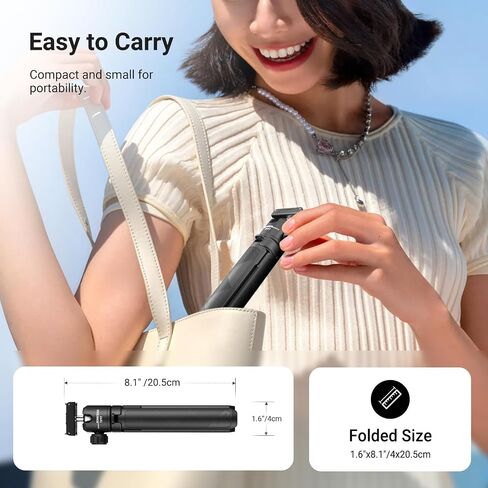 NEEWER Basics Action Camera Selfie Stick Tripod Compatible with DJI Osmo Action 6 Osmo 360 Nano, 8.1-21.3in Desk Stand with Quick Release Magnetic Mount Adapter & Ball Head for Video Recording, TP57 in Kuwait