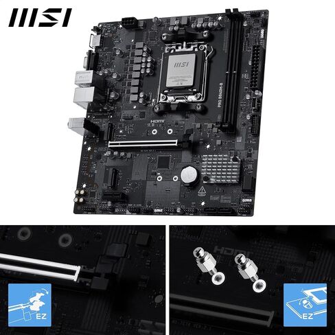 MSI PRO B840M-B Motherboard, mATX - Supports AMD Ryzen 9000/8000 / 7000 Processors, AM5 - DDR5 Memory Boost (8000+ MT/s OC), PCIe 4.0 x16, M.2 Gen4, 2.5G LAN in Kuwait