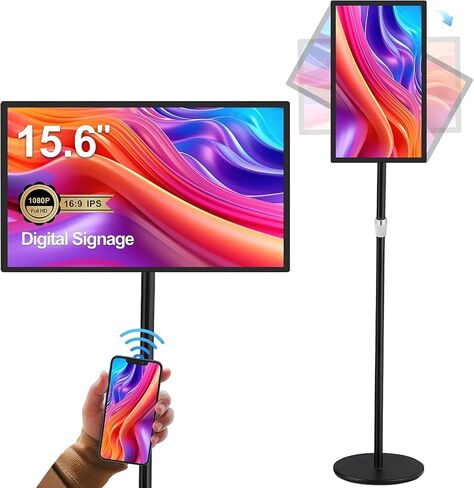 15.6" Digital Signage Display with Adjustable Stand in Kuwait