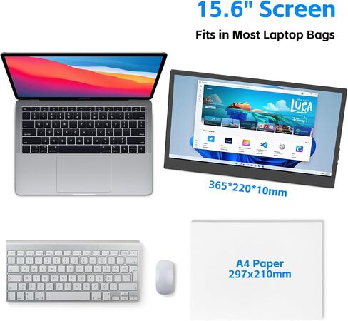 15.6" Portable Monitor, Ultra-Slim Travel External Monitor with Kickstand in Kuwait