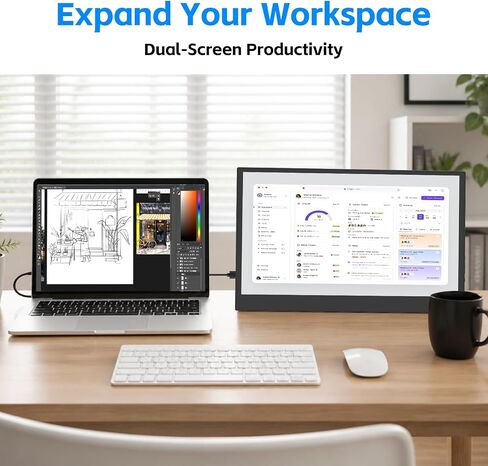 15.6" Portable Monitor, Ultra-Slim Travel External Monitor with Kickstand in Kuwait