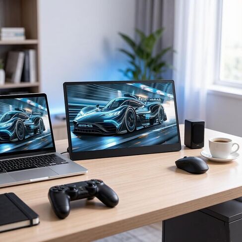 15.6" Portable Monitor, Ultra-Slim Travel External Monitor with Kickstand in Kuwait