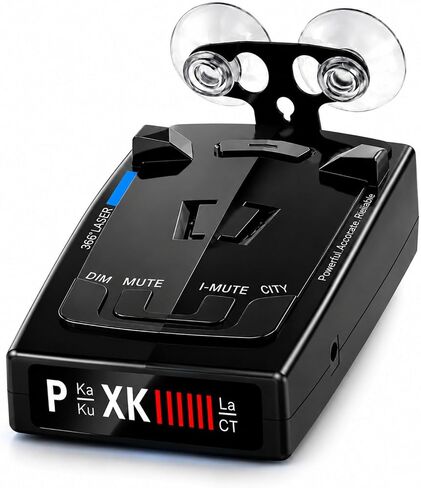 Radar Detector for Cars, 360 Degrees Laser Long Range Radar & Laser Detector Up to 1500 Yards, X/K/Ka/KU/ST/CT/VG-2 Band Detection, DSP False Alert Filtering, Voice Alerts, RDD, City/Highway Modes in Kuwait