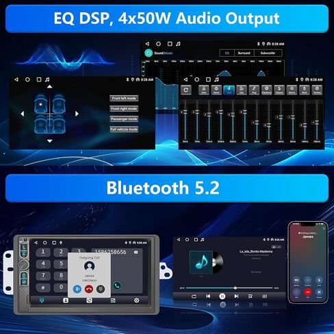 Plug&Play Car Stereo for Chevrolet Silverado 1500/2500/3500 Suburban Tahoe 2003-2006 /Sierra Impala Yukon Avalanche 2003-2006,7" IPS Touchscreen with CarplayAndroid Auto 30-EQ/Subwoofer Output in Kuwait