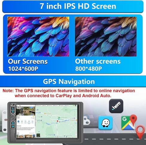 Plug&Play Car Stereo for Chevrolet Silverado 1500/2500/3500 Suburban Tahoe 2003-2006 /Sierra Impala Yukon Avalanche 2003-2006,7" IPS Touchscreen with CarplayAndroid Auto 30-EQ/Subwoofer Output in Kuwait