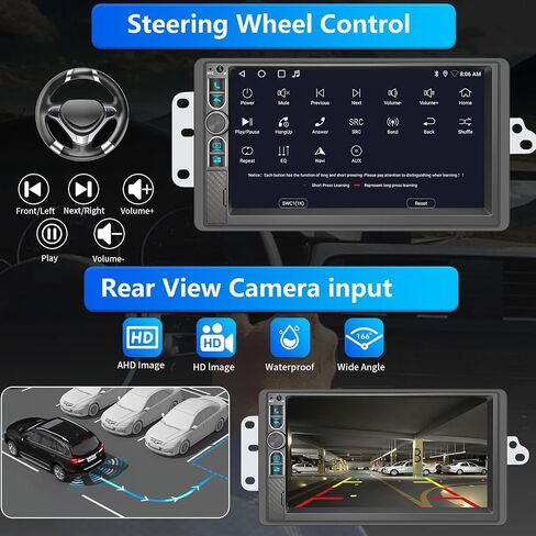 Plug&Play Car Stereo for Chevrolet Silverado 1500/2500/3500 Suburban Tahoe 2003-2006 /Sierra Impala Yukon Avalanche 2003-2006,7" IPS Touchscreen with CarplayAndroid Auto 30-EQ/Subwoofer Output in Kuwait