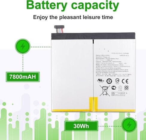 C12P1602 3.85V 7800mAh Battery, Compatible with ASUS ZenPad Z10 P001 ZT500KL 3S 10 Z500KL,Comes with a Battery Installation Tool in Kuwait